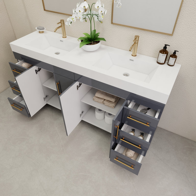 Morenobath 72'' Double Bathroom Vanity with Top & Reviews | Wayfair